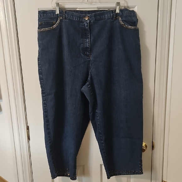 Ruby Rd Blue Ankle Cropped Jeans Classic Style - Picture 1 of 6